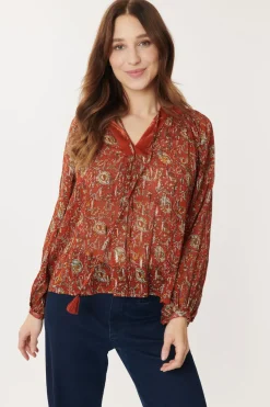 New Blouse Voile Imprimé Lurex BERNADETTE Les Blouses, Chemisiers & Tops