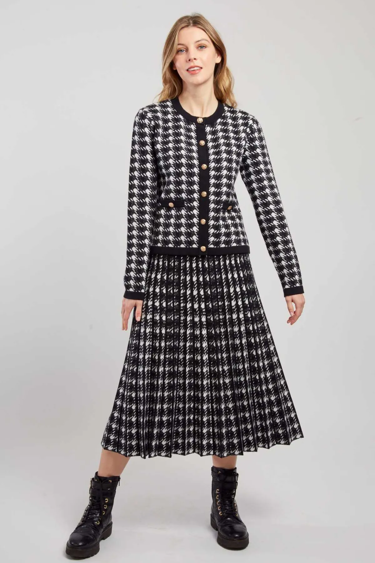 Best Sale Cardigan bicolore en maille avec motif imprimé DAISY Les Gilets, Cardigans & Pulls