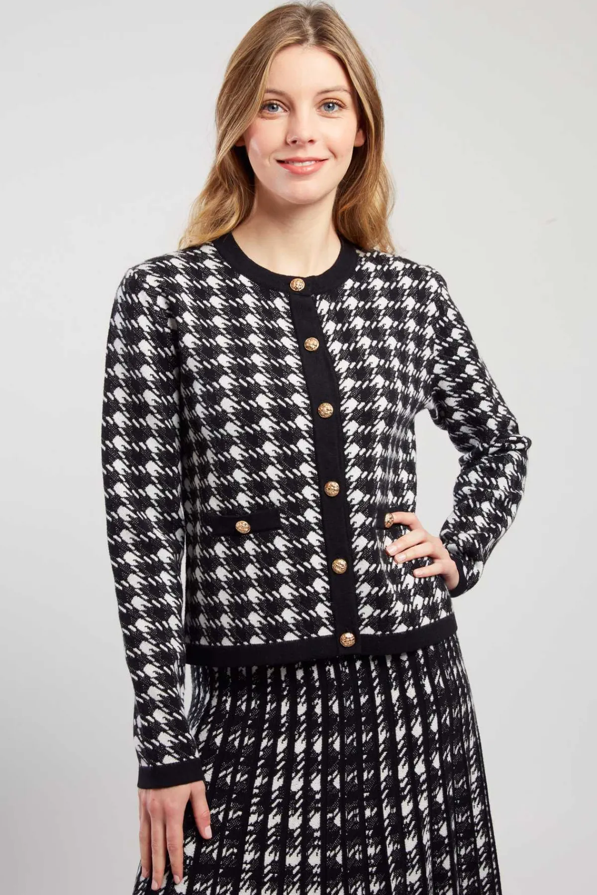 Best Sale Cardigan bicolore en maille avec motif imprimé DAISY Les Gilets, Cardigans & Pulls