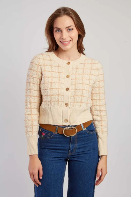 Sale Cardigan en maille à carreaux DAMIENNE La Maille|Les Gilets, Cardigans & Pulls