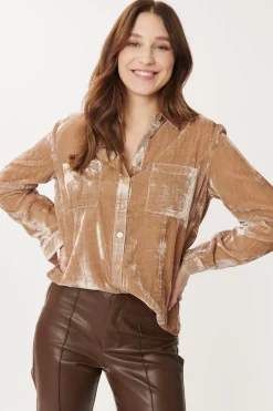 Fashion Chemise en Velours MALVINA Les Blouses, Chemisiers & Tops
