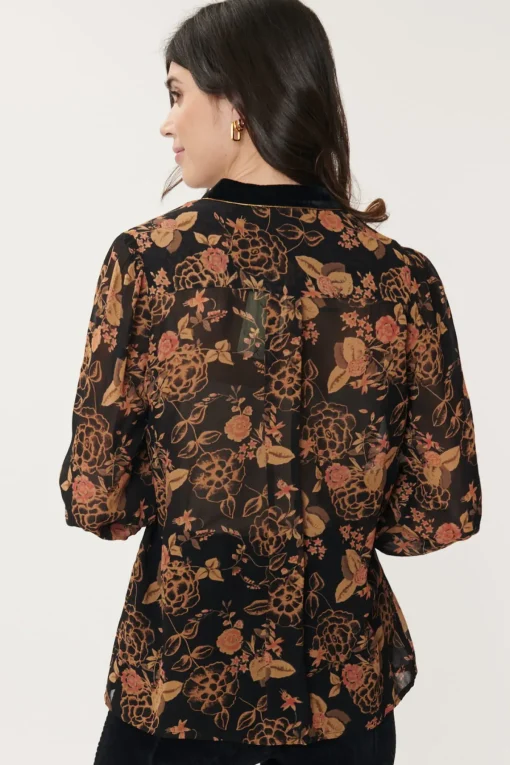 Outlet Chemise imprimée et velours BENEDICTE Les Blouses, Chemisiers & Tops