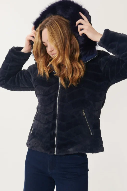 Fashion Doudoune réversible fausse fourrure FANTINE Les Manteaux, Vestes & Doudounes