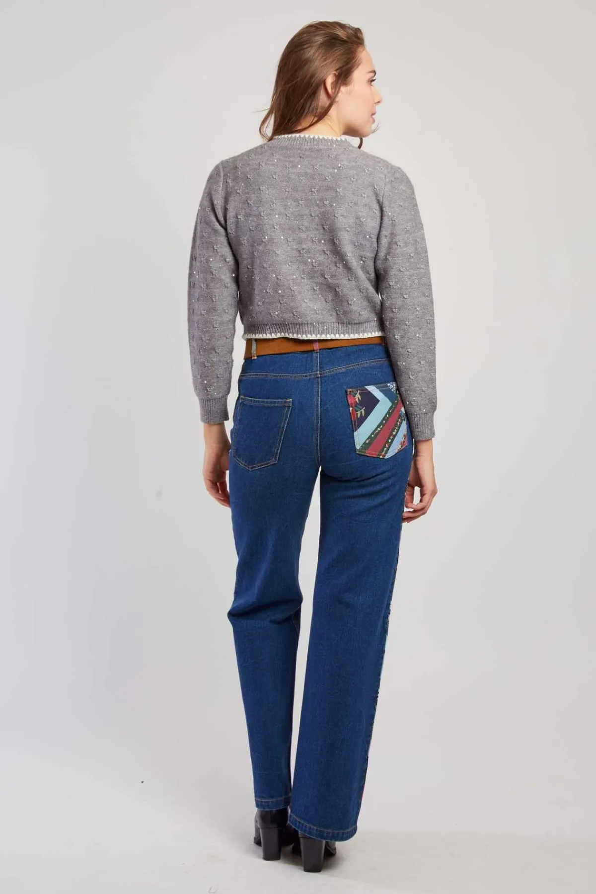 Best Gilet en maille bicolore brodé avec poches DALABA La Maille|Les Gilets, Cardigans & Pulls