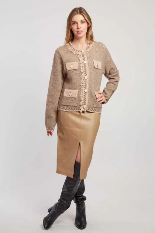 Clearance Gilet en maille col rond DANTE Les Gilets, Cardigans & Pulls|La Maille