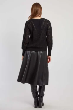 Store Jupe midi évasée en similicuir GENTIANE Les Jupes & Pantalons