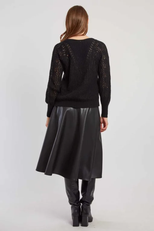 Store Jupe midi évasée en similicuir GENTIANE Les Jupes & Pantalons