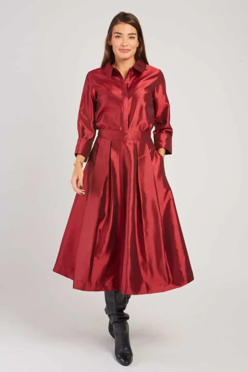 Outlet Jupe mi-longue evasée satinée GAVINA Les Jupes & Pantalons