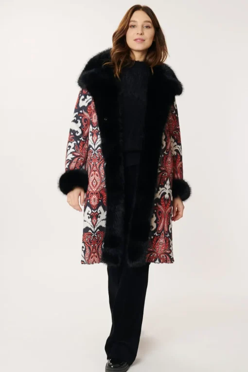 Store Manteau imprimé en fausse peau retournée CASSIS Les Manteaux, Vestes & Doudounes