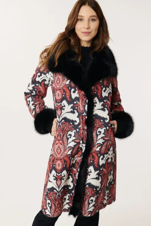Store Manteau imprimé en fausse peau retournée CASSIS Les Manteaux, Vestes & Doudounes