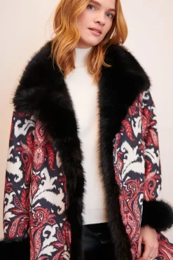 Store Manteau imprimé en fausse peau retournée CASSIS Les Manteaux, Vestes & Doudounes