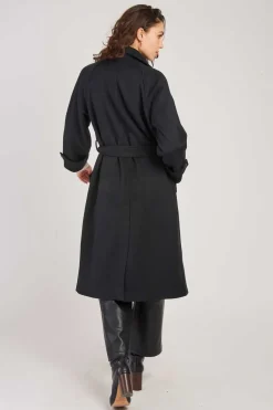 New Manteau long uni avec une ceinture LOYALE Les Manteaux, Vestes & Doudounes