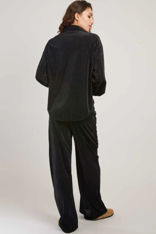 Outlet Pantalon droit uni en velours RACHEL Les Jupes & Pantalons