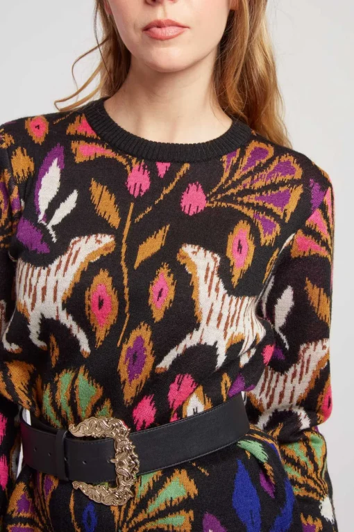 Store Pull à motif col rond CANDICE La Maille|Les Gilets, Cardigans & Pulls