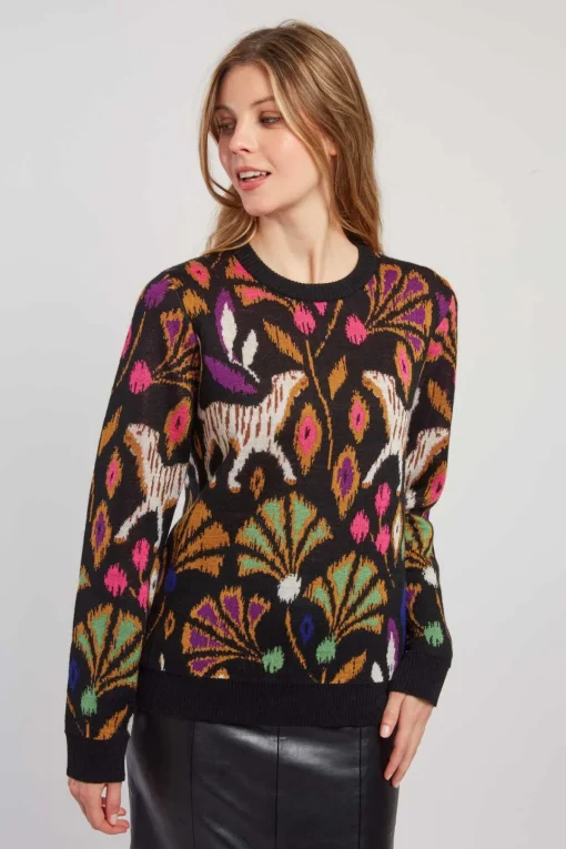 Store Pull à motif col rond CANDICE La Maille|Les Gilets, Cardigans & Pulls