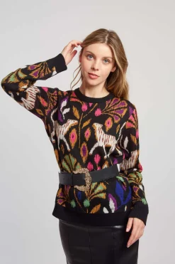 Store Pull à motif col rond CANDICE La Maille|Les Gilets, Cardigans & Pulls