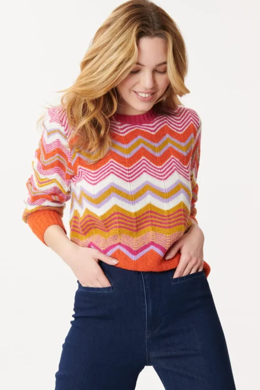 Store Pull à Rayures Zig-Zag Multicolores JENIFER La Maille|Les Gilets, Cardigans & Pulls