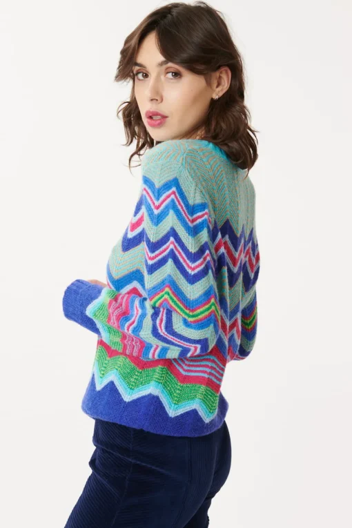 Store Pull à Rayures Zig-Zag Multicolores JENIFER La Maille|Les Gilets, Cardigans & Pulls