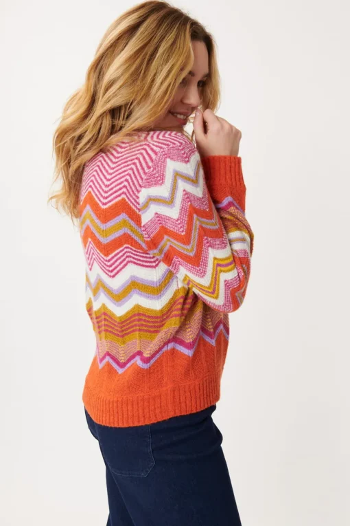 Store Pull à Rayures Zig-Zag Multicolores JENIFER La Maille|Les Gilets, Cardigans & Pulls