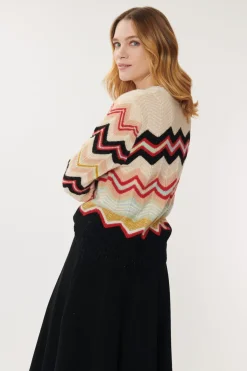 Store Pull à Rayures Zig-Zag Multicolores JENIFER La Maille|Les Gilets, Cardigans & Pulls