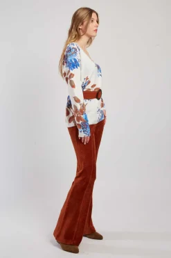 Sale Pull en maille col V imprimé floral CAPBRETON La Maille|Les Gilets, Cardigans & Pulls