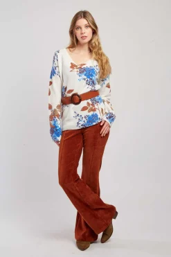 Sale Pull en maille col V imprimé floral CAPBRETON La Maille|Les Gilets, Cardigans & Pulls