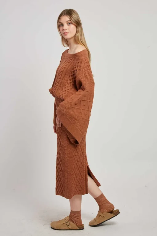 Clearance Pull en maille torsadée manches amples CARIGNAN La Maille|Les Gilets, Cardigans & Pulls