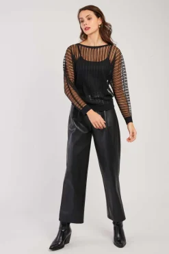 New Pull Rayé Transparent Manches Longues CARINE La Maille|Les Gilets, Cardigans & Pulls