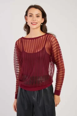 New Pull Rayé Transparent Manches Longues CARINE La Maille|Les Gilets, Cardigans & Pulls