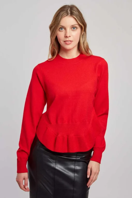 Store Pull uni en maille asymétrique CARLINE La Maille|Les Gilets, Cardigans & Pulls