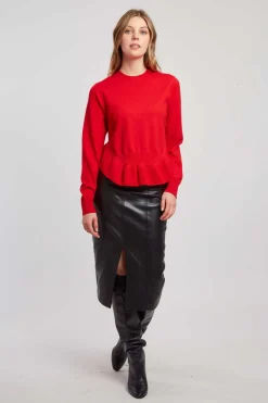 Store Pull uni en maille asymétrique CARLINE La Maille|Les Gilets, Cardigans & Pulls