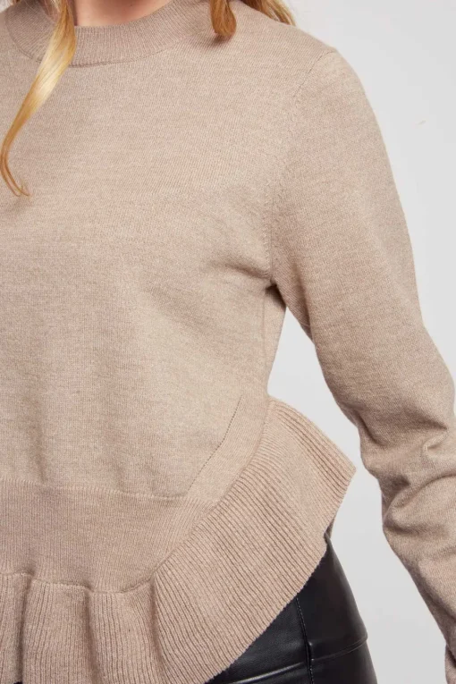 Store Pull uni en maille asymétrique CARLINE La Maille|Les Gilets, Cardigans & Pulls