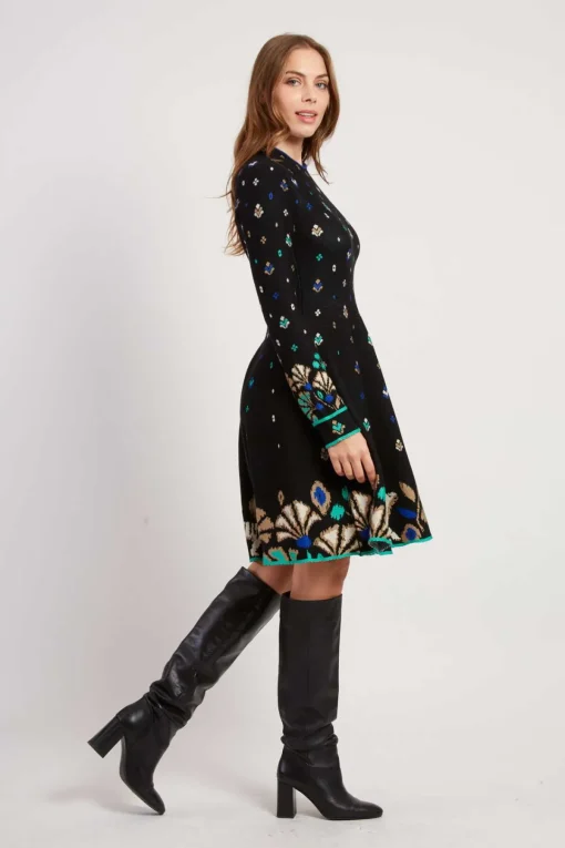 Shop Robe courte en maille col rond JEHANNE Robes Courtes