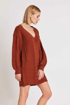 Clearance Robe courte en maille ORANGE La Maille|Robes Courtes