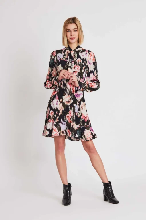 Fashion Robe courte imprimée et col Lavallière SARAGOSSE Robes Imprimées|Robes Courtes