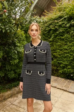 Outlet Robe courte manches longues en maille JAHORINA La Maille|Robes Courtes