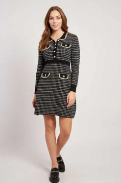 Outlet Robe courte manches longues en maille JAHORINA La Maille|Robes Courtes
