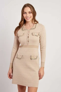 Outlet Robe courte manches longues en maille JAHORINA La Maille|Robes Courtes