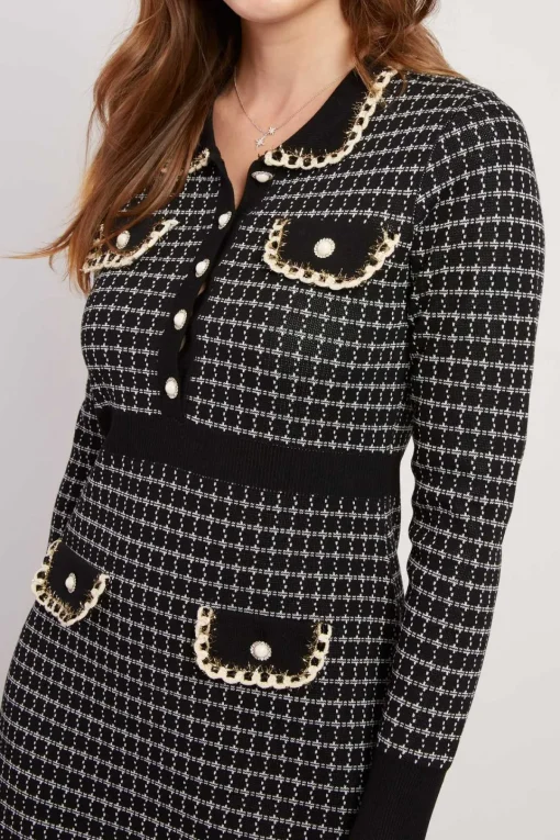 Outlet Robe courte manches longues en maille JAHORINA La Maille|Robes Courtes