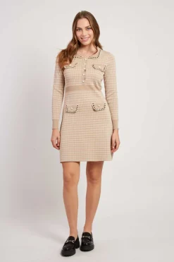 Outlet Robe courte manches longues en maille JAHORINA La Maille|Robes Courtes