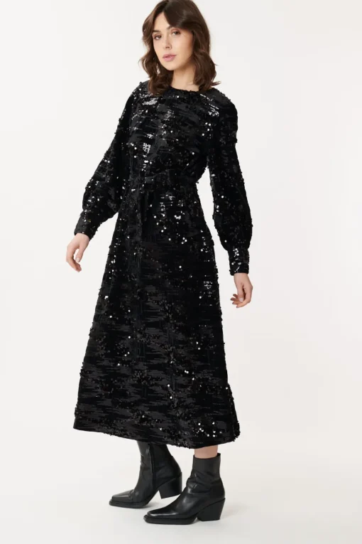Clearance Robe de fêtes en velours et sequins DALVA Robes Longues