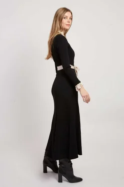 Flash Sale Robe longue en maille boutonnée JOLIE Robes Longues