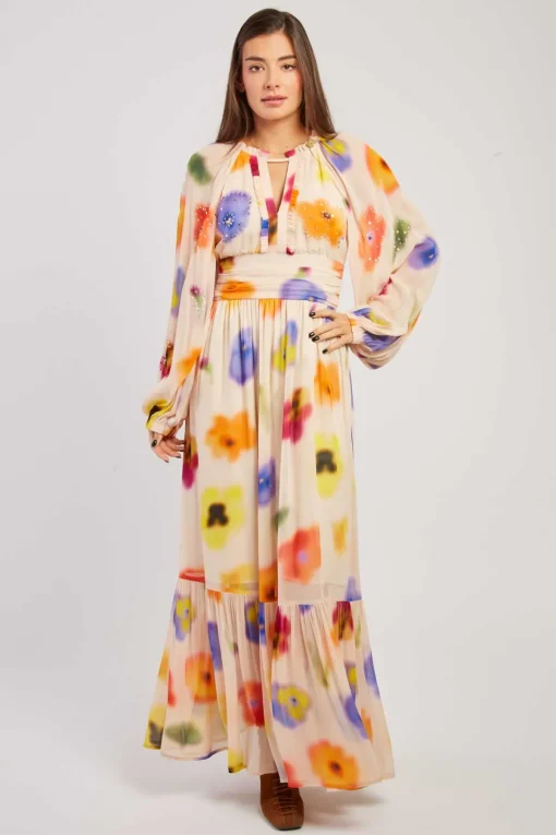 Discount Robe longue fluide imprimé floral BELEM Robes Imprimées|Robes Longues