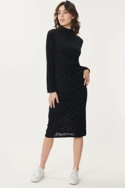 Cheap Robe mi-longue en jersey stretch à manches longues DEBORAH Robes Imprimées|Robes Longues