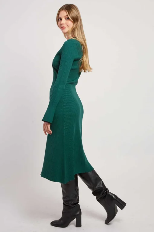 Cheap Robe mi-longue en maille côtelée JAMAICA Robes Longues|La Maille