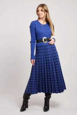 Shop Robe mi-longue en maille graphique JAVA La Maille|Robes Longues