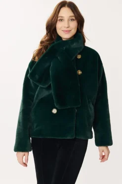 Shop Veste courte en fausse fourrure CANNELLE Les Manteaux, Vestes & Doudounes