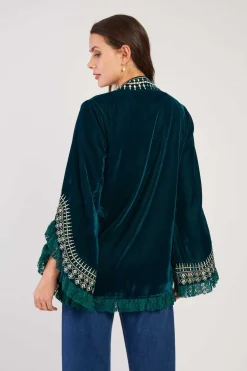 Discount Veste kimono manches longues à broderies LOULOU Les Manteaux, Vestes & Doudounes